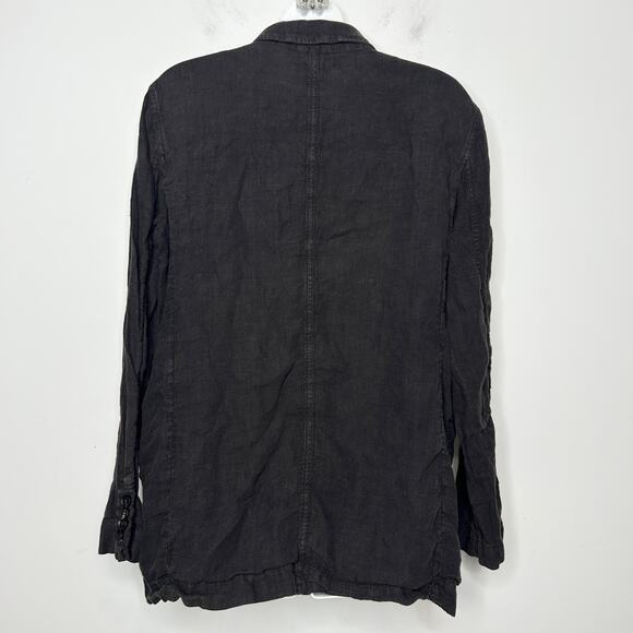 ZARA Linen Blazer Jacket Womens Small Oversized Shacket Soft Power Grey Relaxed - Picture 6 of 10